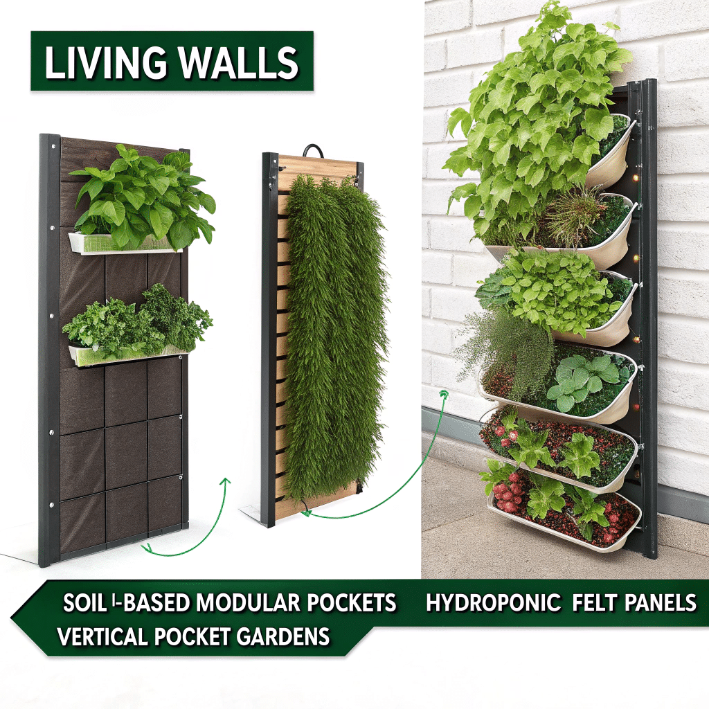 Living Wall Projects: How to Turn Any Wall into a Garden 1 Diagram showing types of living wall systems