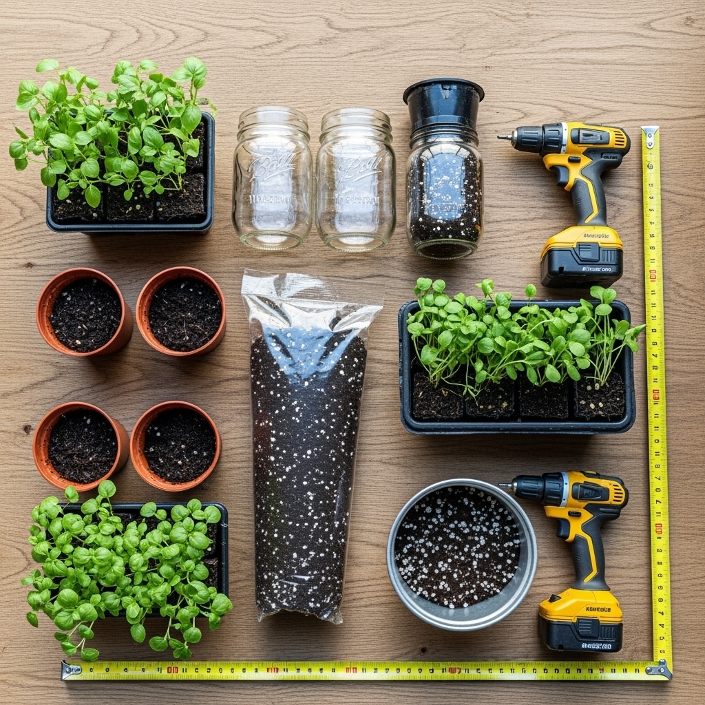 How to Make a Vertical Herb Garden for Your Kitchen 2 Materials and tools for a vertical herb garden